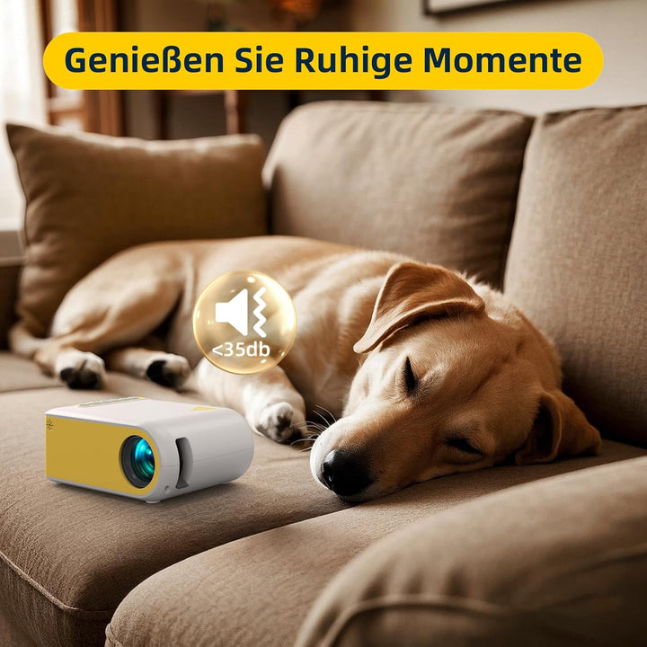 Mini Beamer Bluetooth und WiFi, Beamer Klein für Handy, 1080P Unterstützung Projektor iPhone/Android