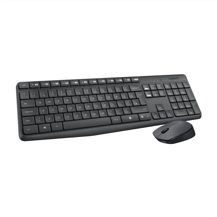 Logitech MK235 Kabelloses Set mit Tastatur und Maus für Windows, 2,4 GHz kabelloser Unifying-USB-Emp
