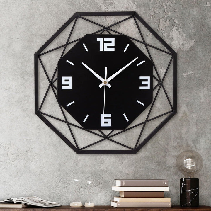 VIVILINEN Wanduhr Ohne Tickgeräusche 30cm Wanduhr aus Schmiedeeisen MDF Modern Quarz Batteriebetrieb