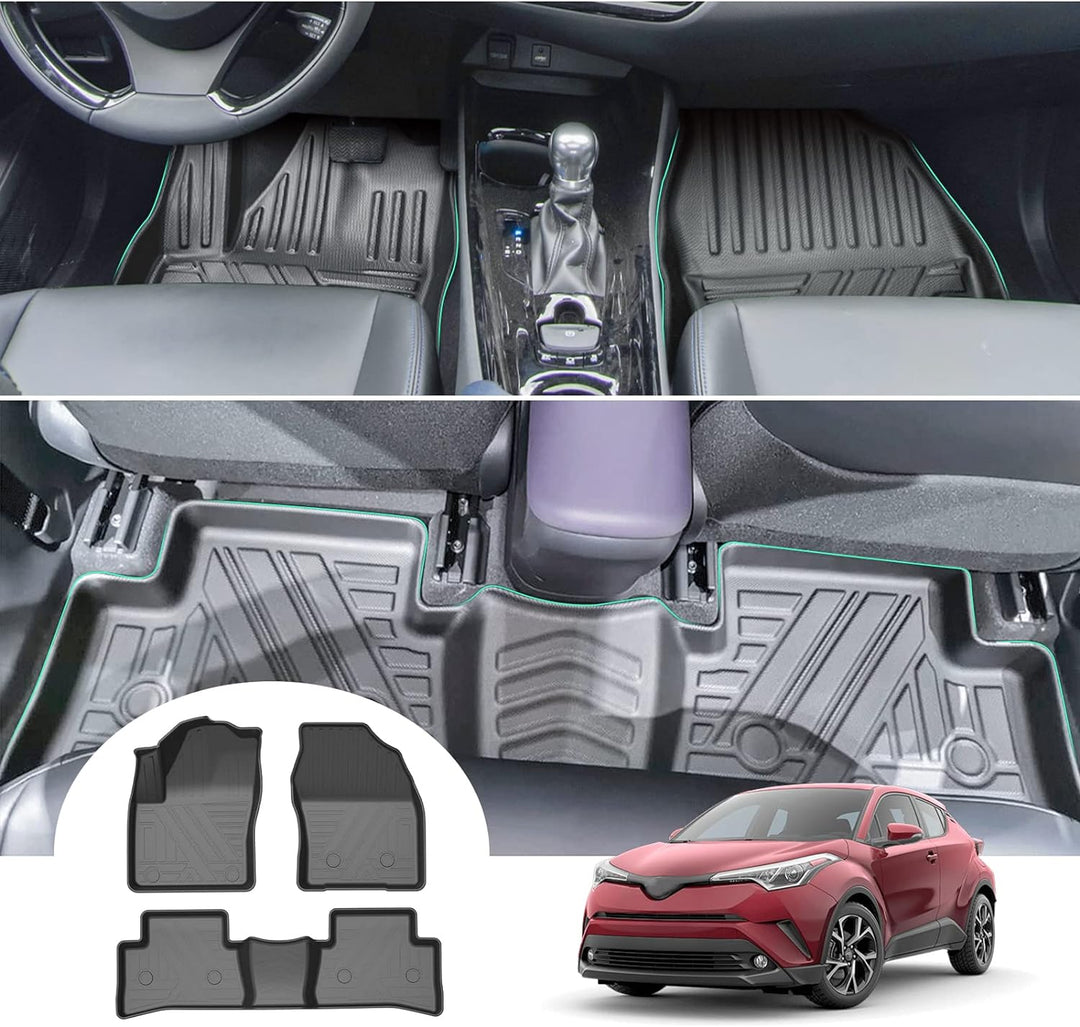 GAFAT Toyot-a C-HR 2016-2023 Fussmatten, CHR Fussmatten Gummimatten Original, 3D-Scannen TPE Hoher R