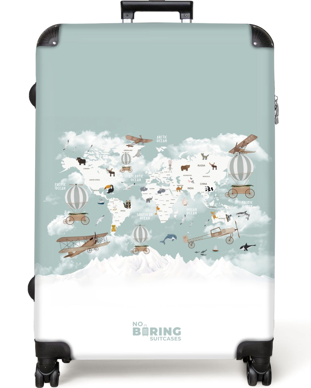 NoBoringSuitcases.com® Koffer XL Gross 77x51.5x28 cm Hartschale Reisekoffer 4 Rollen Leicht Koffer T