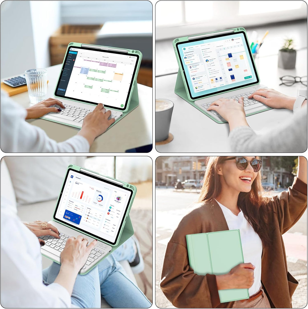 IVEOPPE Tastatur für iPad Air 11” M4 2026/M3 2025/M2 2024, Schutzhülle mit Stifthalter, Hülle mit Bl