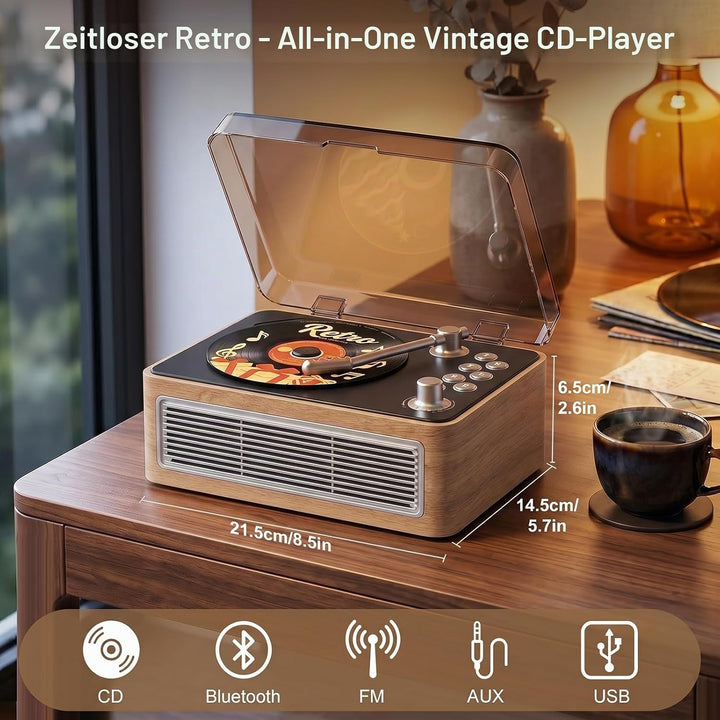 Gueray Tragbarer CD Player Bluetooth CD-Player mit Lautsprecher &amp; Radio &amp; Fernbedienung Unterstützt