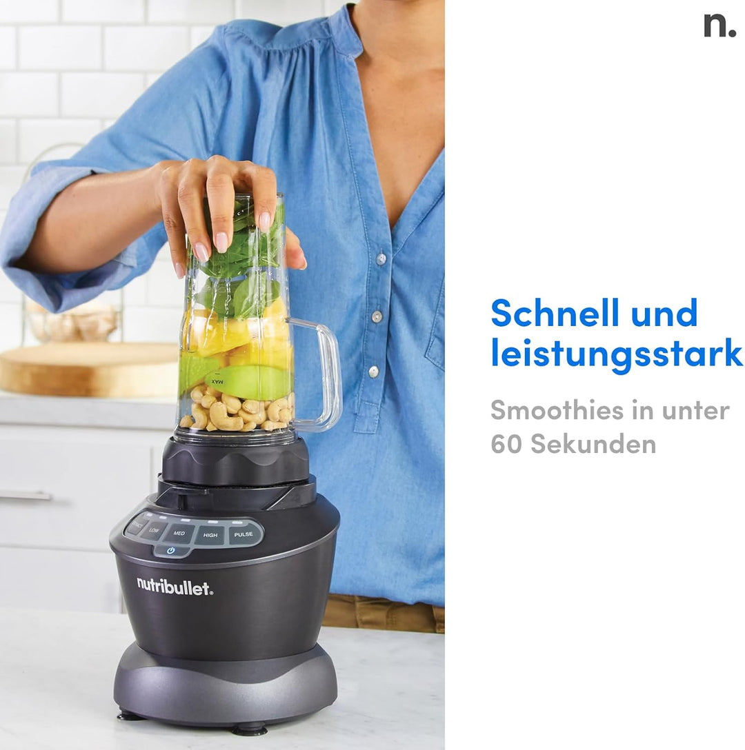 nutribullet Standmixer,1.200 Watt Leistung, 19.500 Umdrehungen/Minute, 1,8 L BPA-freier Krug, 2 Gesc