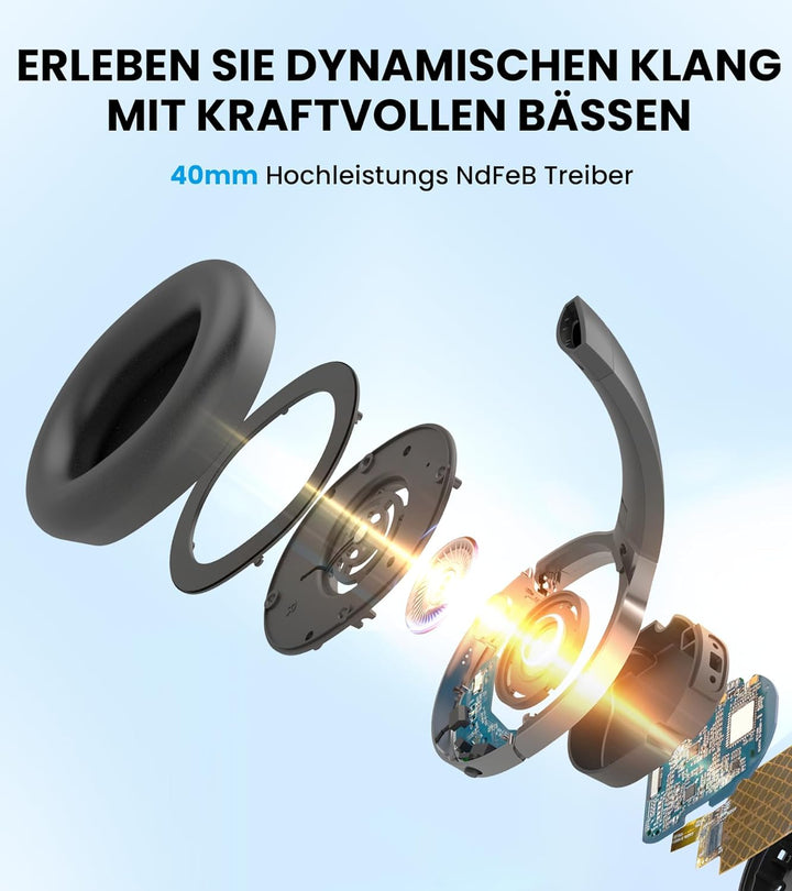 EDIFIER W600BT Bluetooth-Headset (Bluetooth V5.1) - Kabellose Over-Ear Kopfhörer mit bis zu 30 Std.