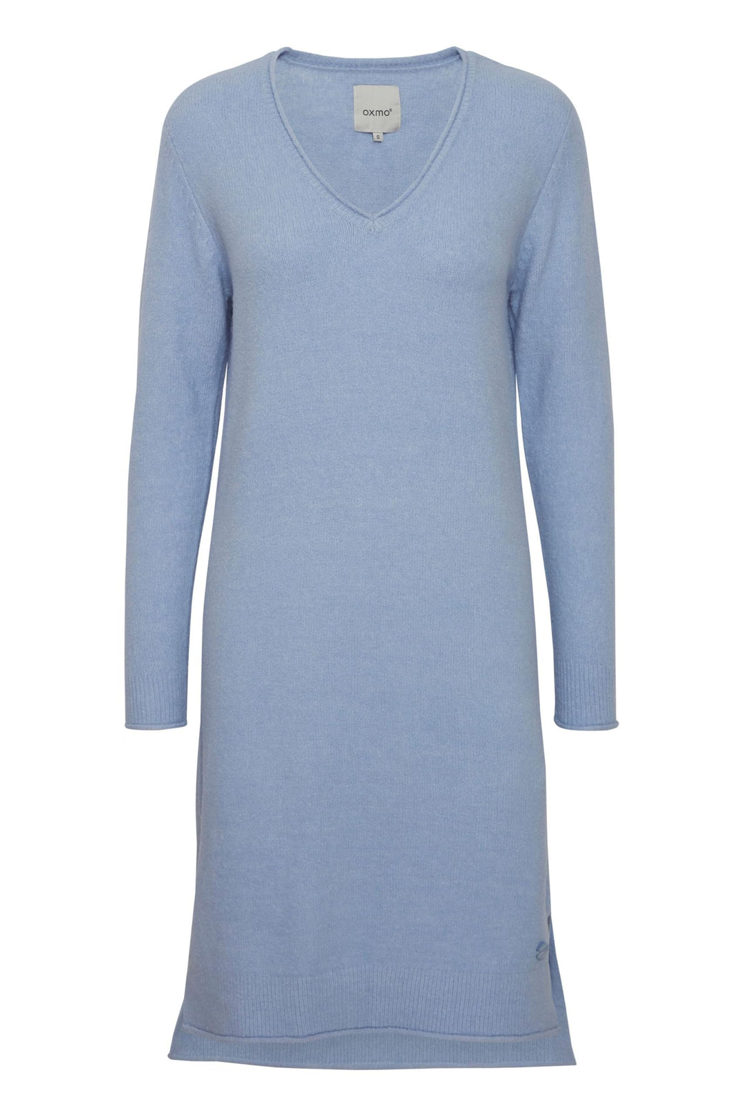 OXMO OXIda Damen Strickkleid Feinstrickkleid Kleid, Brunnera Blue Melange (1639221)