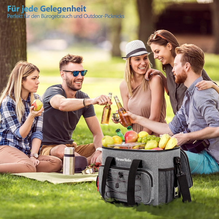 Kühltasche Faltbar für Unterwegs, Isoliertasche Thermotasche Cooler Bag für Essen & Getränke, Tragba