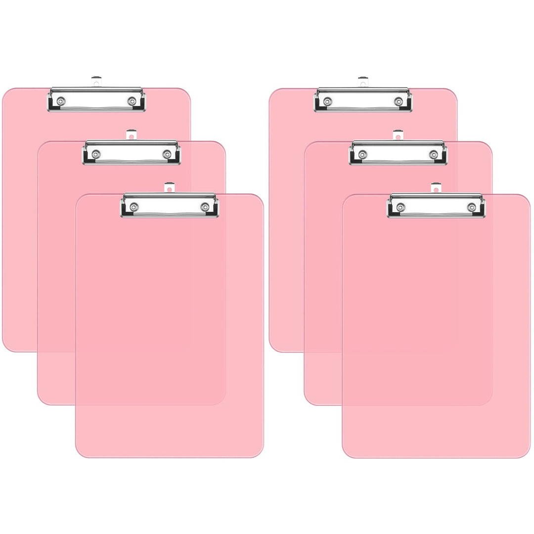 Kunststoff-Klemmbrett 6er-Set, Standard A4 Letter Size Klemmbretter für Studenten, Büro und Frauen,