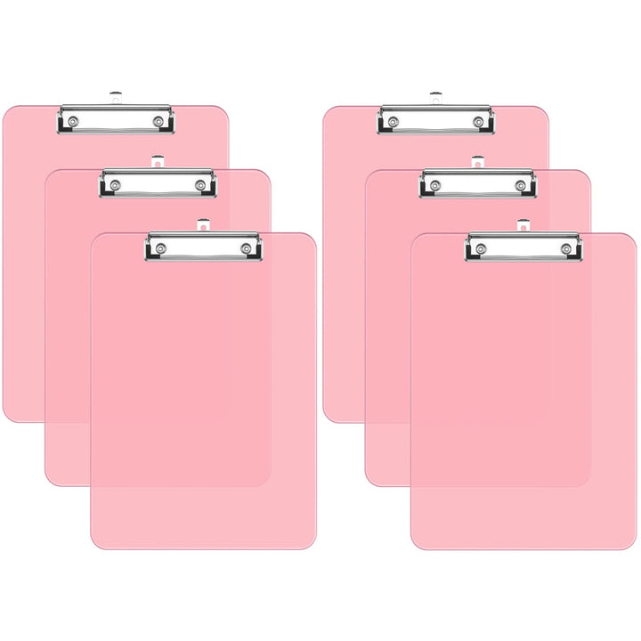 Kunststoff-Klemmbrett 6er-Set, Standard A4 Letter Size Klemmbretter für Studenten, Büro und Frauen,