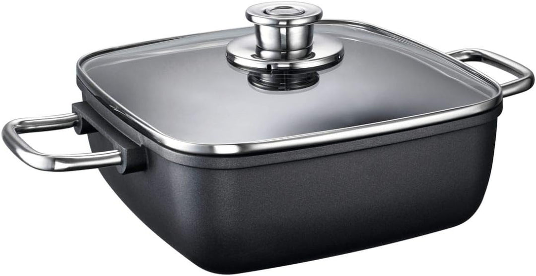 Schulte-Ufer -Schmortopf Globus hoch eckig 24 cm, inkl. Deckel mit Thermoknopf