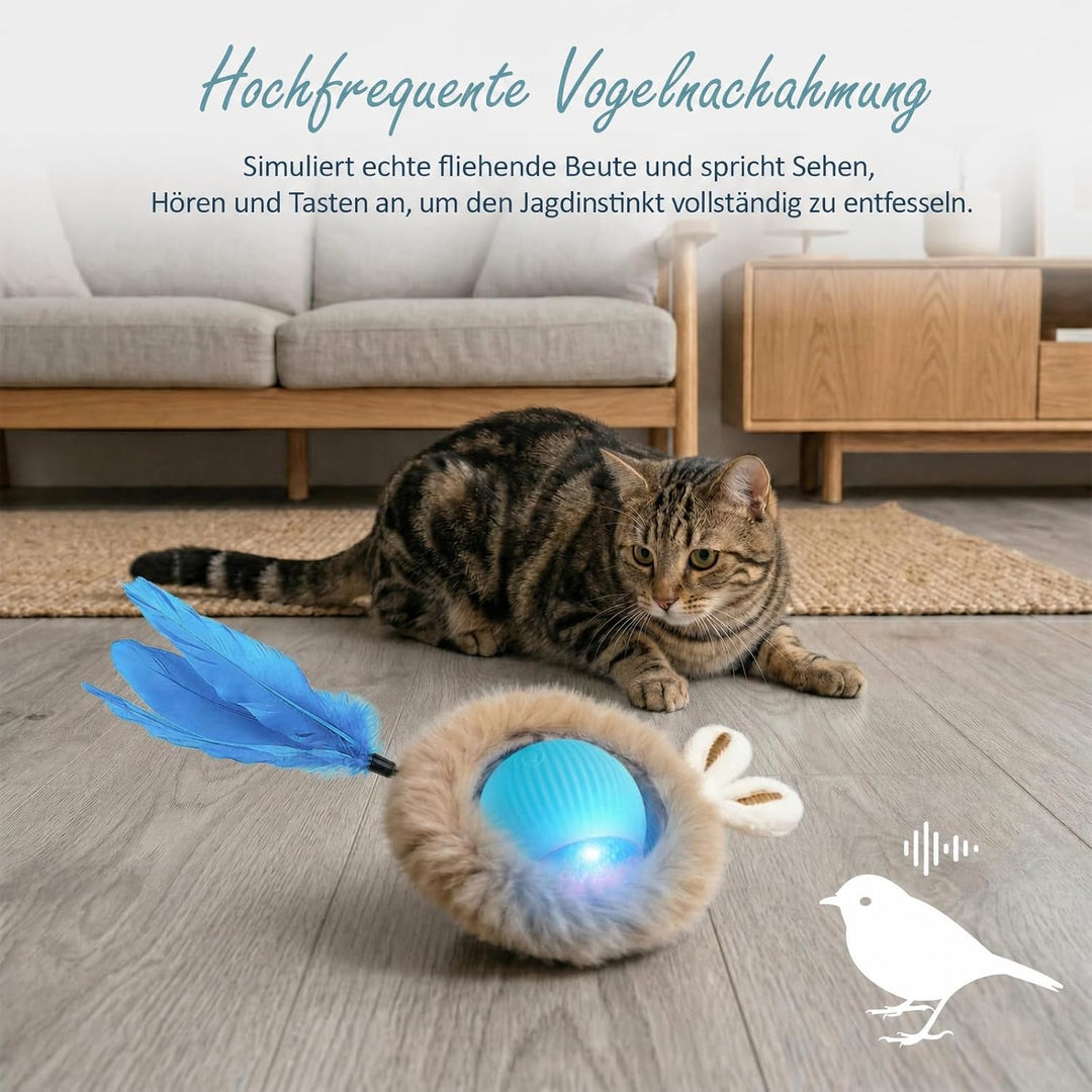 Interaktives Katzenspielzeug für Wohnungskatzen, automatischer beweglicher Ball mit Versteckspiel-Fu