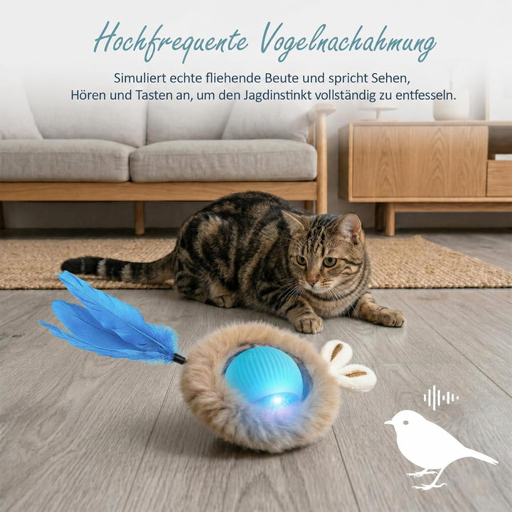 Interaktives Katzenspielzeug für Wohnungskatzen, automatischer beweglicher Ball mit Versteckspiel-Fu