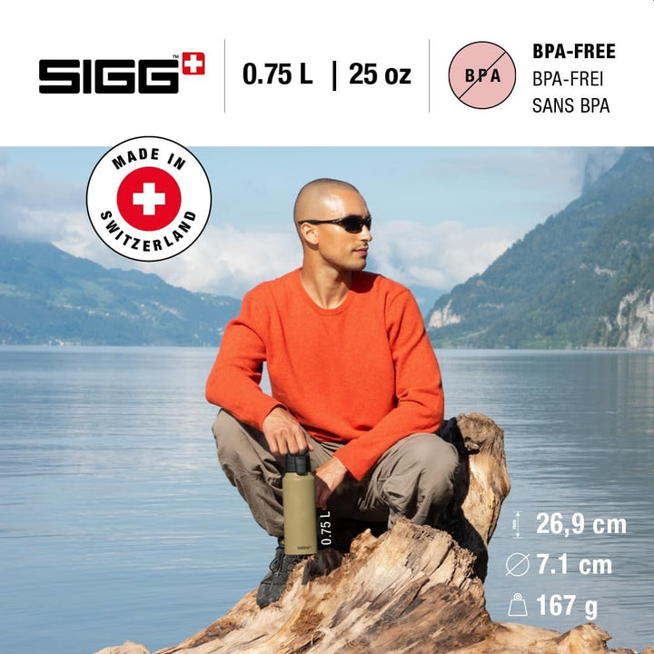 SIGG - Alu Trinkflasche - WMB ONE - Made in Switzerland - ClimatePartner - Kohlensäure geeignet - Au