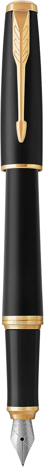 Parker Urban Füller | Muted Black mit Goldzierteilen | Füllfederhalter mit feiner Feder und blauer T