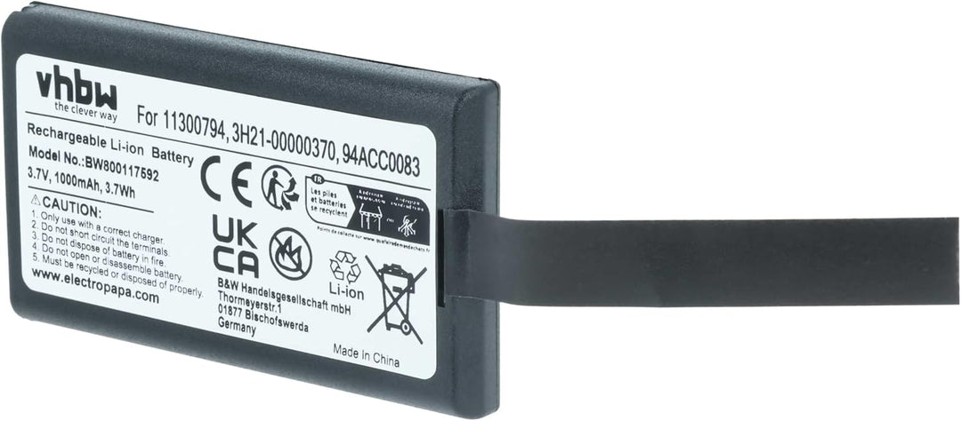 vhbw Akku Ersatz für Datalogic BP08-000600 für Barcodescanner POS (1000mAh, 3,7V, Li-Ion)