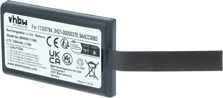 vhbw Akku Ersatz für Datalogic BP08-000600 für Barcodescanner POS (1000mAh, 3,7V, Li-Ion)