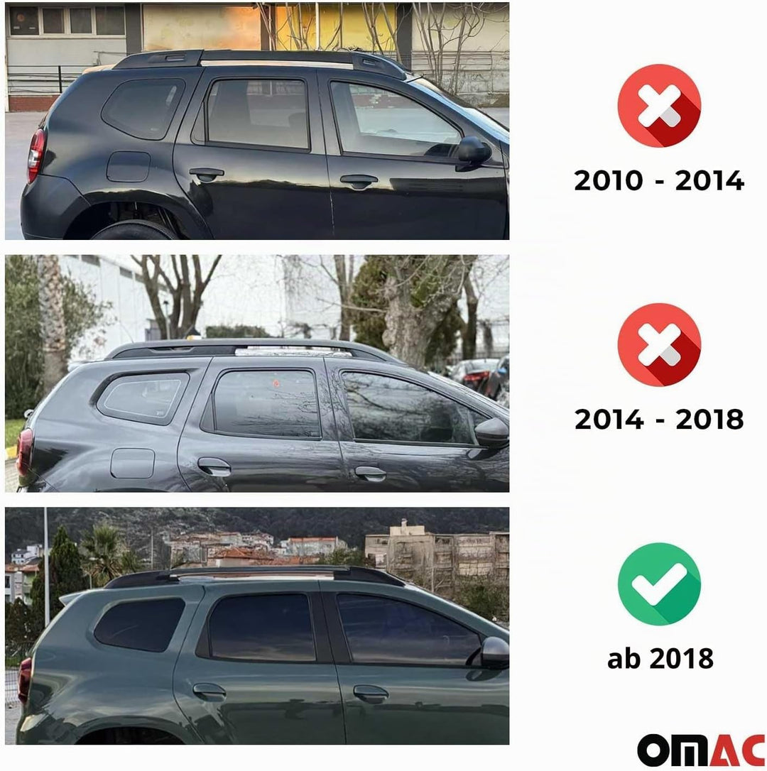 Dachträger Grundträger Auto kompatibel mit Dacia Duster 2 II 2018-2023 Alu Schwarz