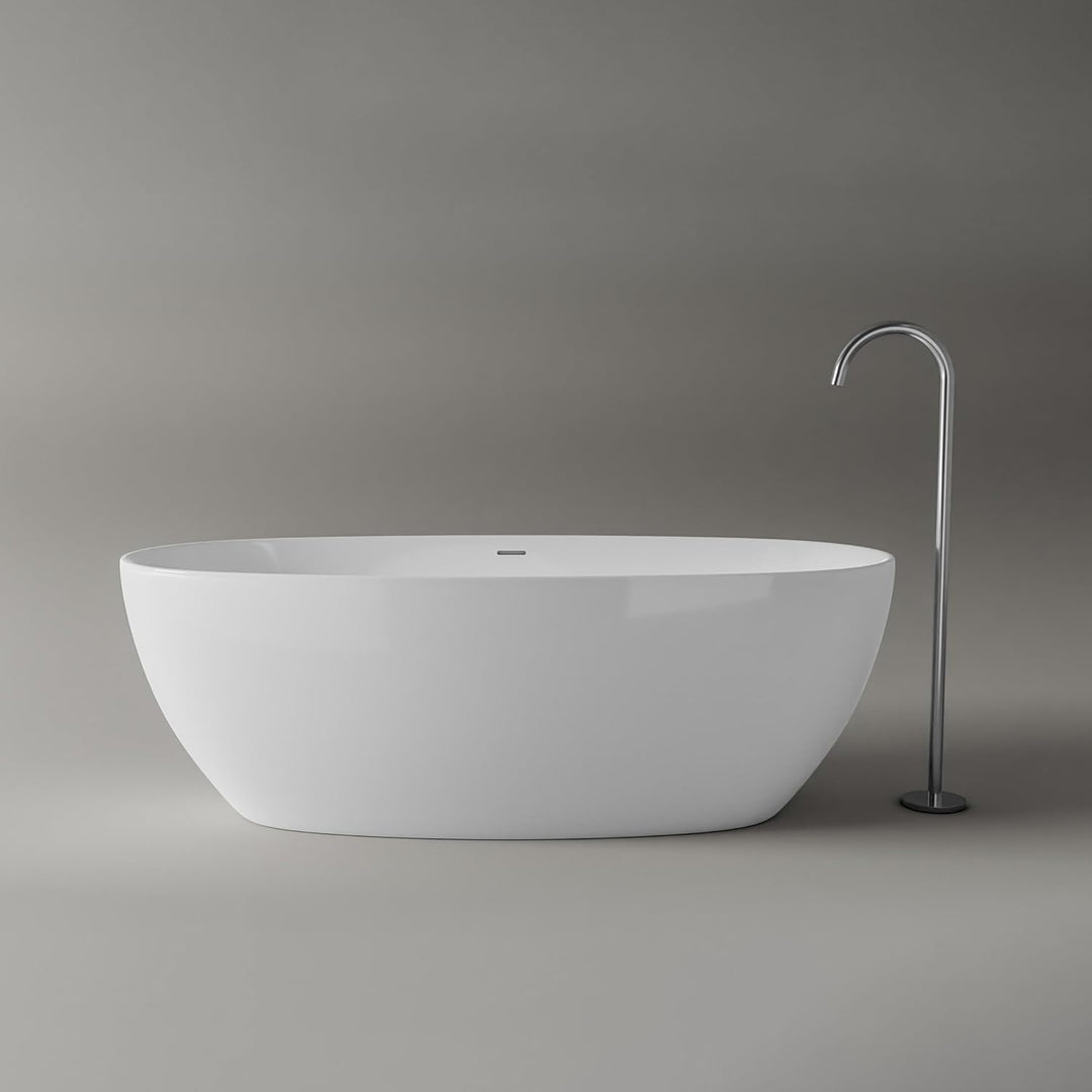 BERNSTEIN Freistehende Badewanne BELAQUA Acryl Weiss glänzend - 170 x 80x 58 cm - 5 Jahre Garantie -