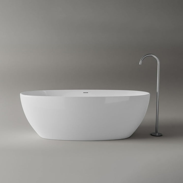 BERNSTEIN Freistehende Badewanne BELAQUA Acryl Weiss glänzend - 170 x 80x 58 cm - 5 Jahre Garantie -