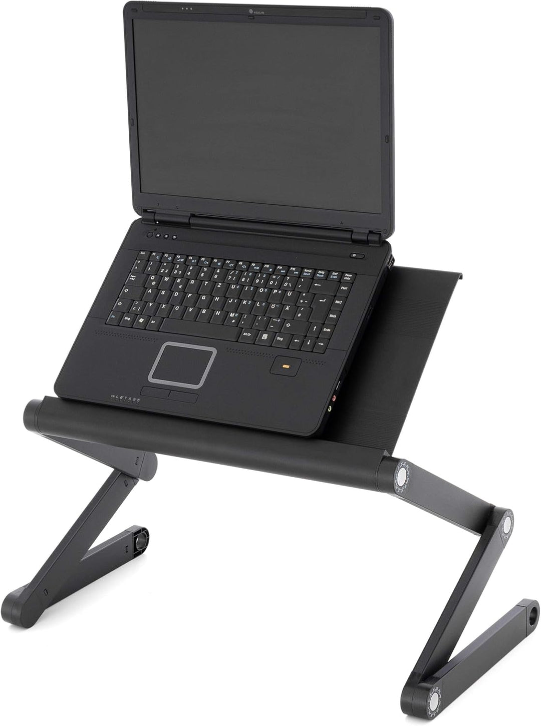 Laptoptisch Notebook-Ständer Tablet-Ablage Beistell-Tisch Aluminium-Legierung Platte 45x25cm Schwarz