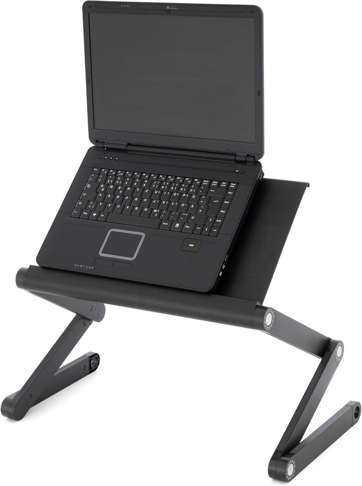 Laptoptisch Notebook-Ständer Tablet-Ablage Beistell-Tisch Aluminium-Legierung Platte 45x25cm Schwarz