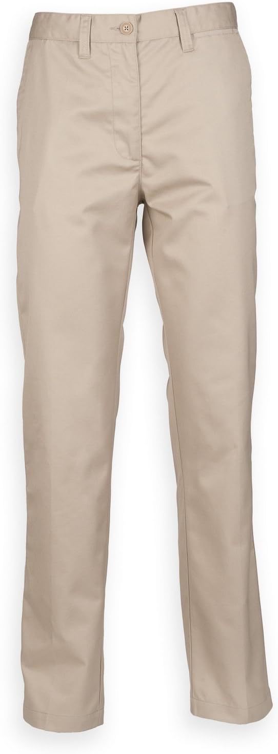 Henbury Damen 65/35 Anzugshose/Arbeitshose, Slim-Fit XS x Lang Schwarz, XS x Lang Schwarz