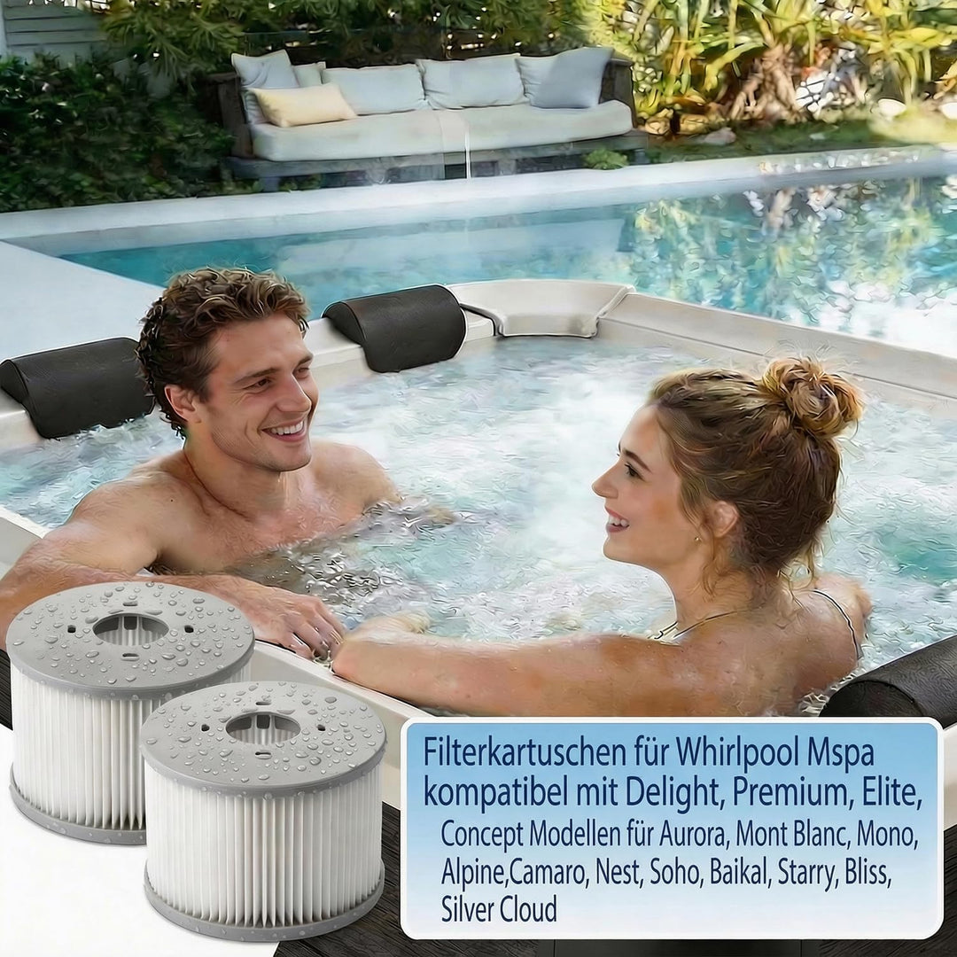 12er Set Ersatzfilter für MSPA Whirlpool-Filter-Kartuschen, Filter für Whirlpoal, für Heisse U-Boote