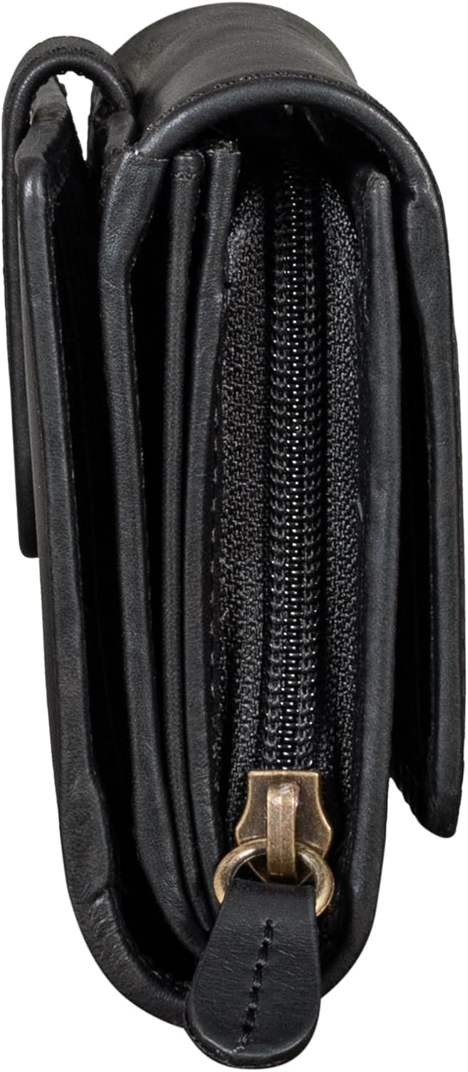 Benthill Damen Portemonnaie XXL mit RFID-Schutz | Echt-Leder Damen Geldbörse Gross | Grosse Vintage