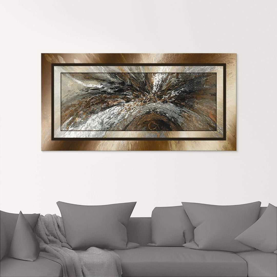 ARTland Glasbilder Wandbild Glas Bild einteilig 60x30 cm Querformat Abstrakte Kunst Geometrie Modern
