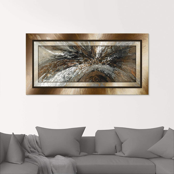 ARTland Glasbilder Wandbild Glas Bild einteilig 60x30 cm Querformat Abstrakte Kunst Geometrie Modern