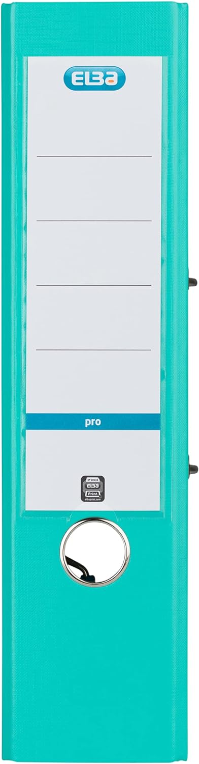 Elba Ordner A4, Smart Pro, 8 cm breit, Kunststoff aussen, mint, 10 Stück mint A4, breit, mint A4, br