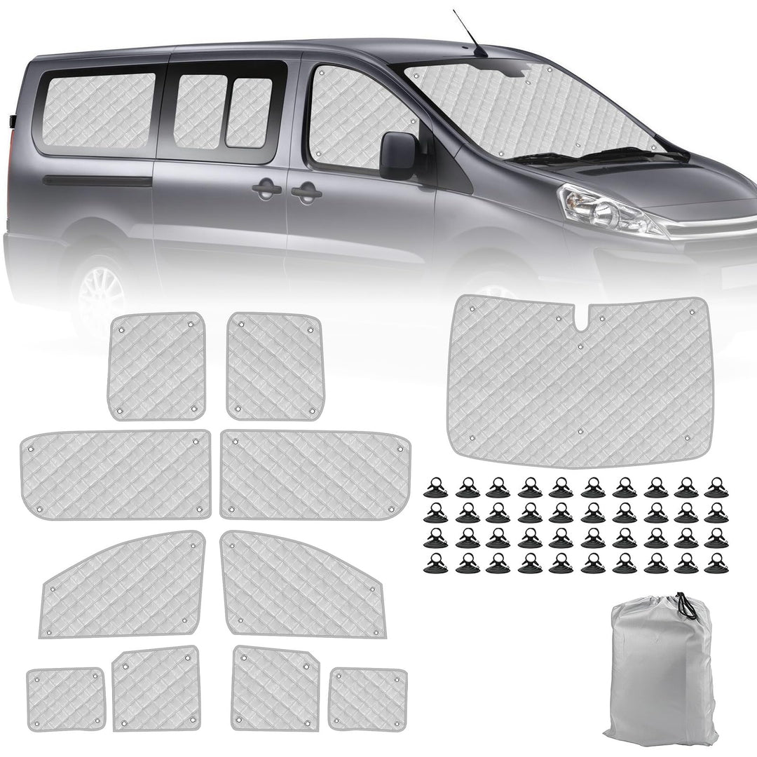 Thermomatte Fahrerhaus Innen Kompatibel mit Citroen Dispatch 2006-2016, 11PCS LWB Faltbare Isolierte