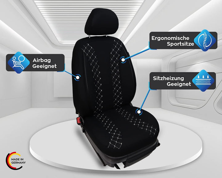 BREMER SITZBEZÜGE Mass Auto Schonbezüge kompatibel mit Hyundai Kona Fahrer & Beifahrer Set ab 2017 /