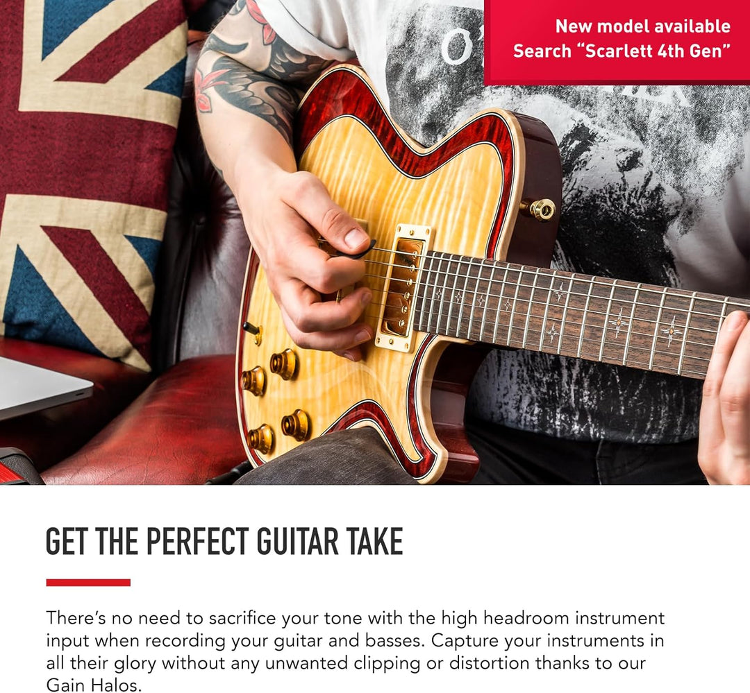 Focusrite Scarlett Solo 3. Gen USB-Audio-Interface-Bundle für Gitarristen, Sänger oder Produzenten.