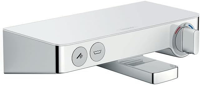 hansgrohe ShowerTablet Select 300 Aufputz Wannenthermostat, für 2 Funktionen, Weiss/Chrom Wanne Weis