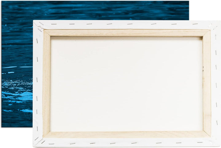 deyoli kleine Ente tauscht nach Fischen Format 80x60 Effekt: Monocrome Blau als Leinwandbild, Motiv