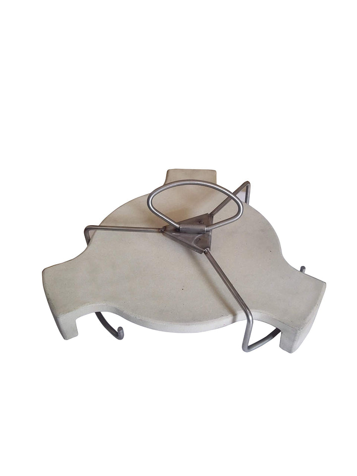 JX Hitzeschild Deflektor – Deflektorstein mit Lifter für Kamado Keramikgrills (Ø 46 cm) – Perfekte A