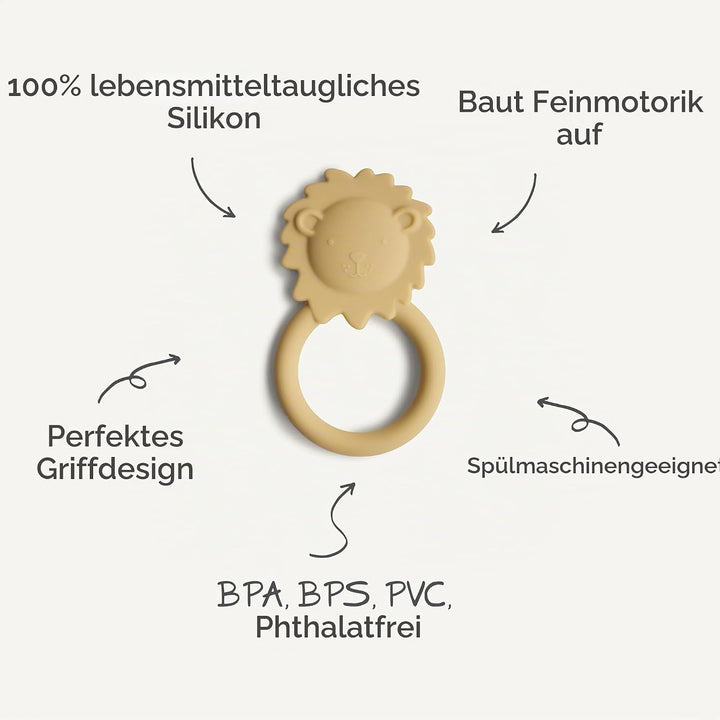 Mushie Beissring für Babys aus BPA-freiem Silikon | Fördert Sehsinn &amp; Motorik Baby | Zahn Zubehör |