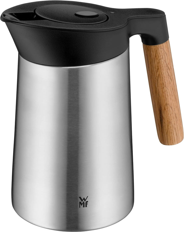 WMF Kineo doppelwandige Isolierkanne 0,6l, Thermoskanne Edelstahl mit Klick-Verschluss, Kaffeekanne