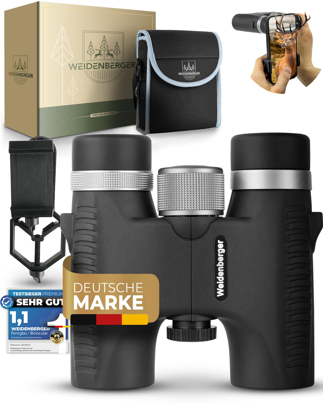 Weidenberger Fernglas 10x26, [TESTSIEGER] Magnesium Fernglas mit Nitrogenfüllung und wasserdicht, Fe