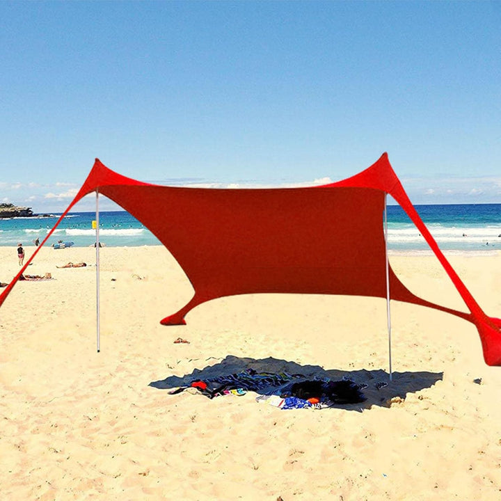 Strandmuscheln Familie Strand Sonnenschirm Strand Sonnenschutz Strandzelt Sonnendach Sonnensegel UPF