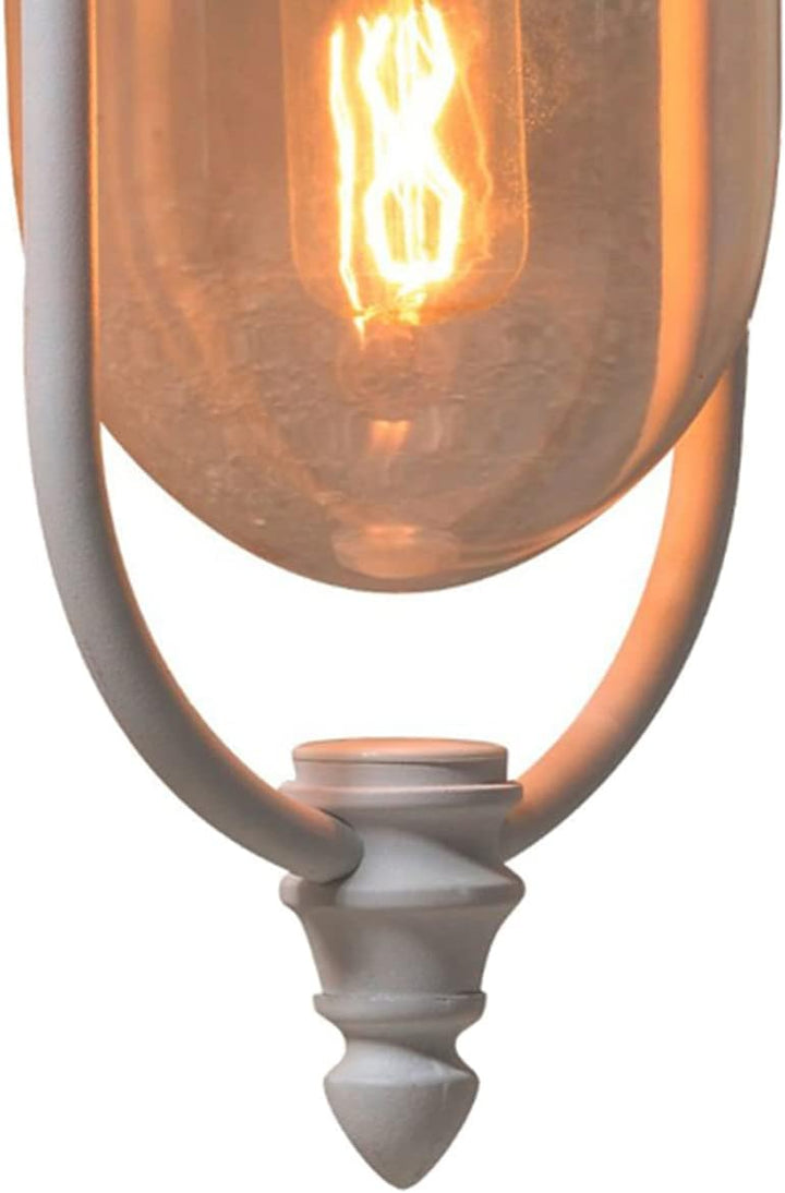 LED Aussenwandlaterne hängend im Landhausstil, Höhe 46cm, weiss, Wandleuchte Hängend