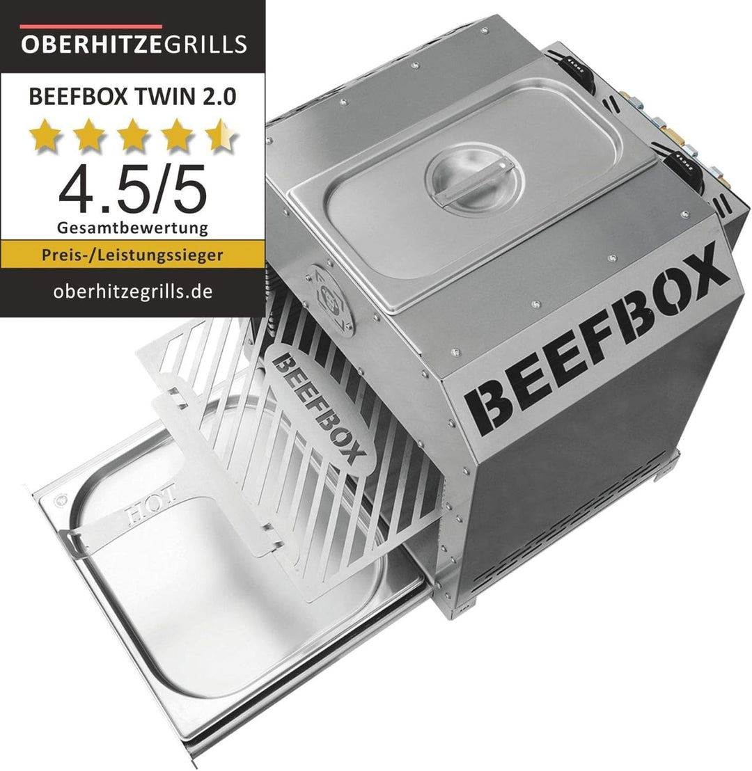 TWIN 2.0 - XXL 850°C Oberhitze Grill mit 2 x 4.2kW - komplett Edelstahl - demontierbar - elektronisc