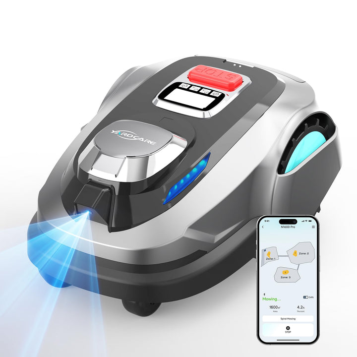 (2026 Upgrade) YARDCARE N1600 PRO Mähroboter ohne Begrenzungskabel, Empf. 1600 m² – Rasenroboter mit