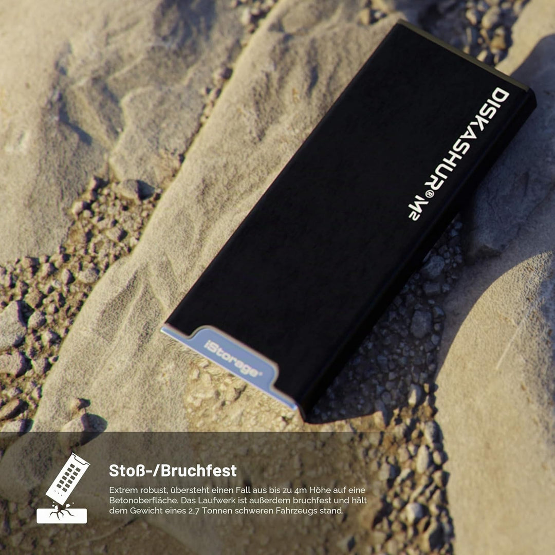 iStorage DiskAshur M2 2 TB – PIN Authentifiziert, Hardware verschlüsselt, USB 3.2 Portable SSD. Ultr