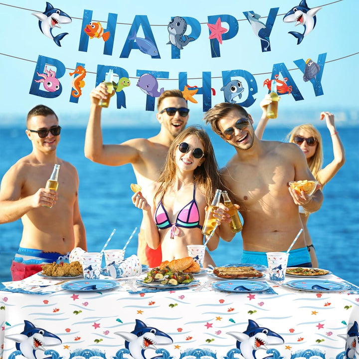 Party Hai Geschirr Set 16Pcs, Kindergeburtstag Party Pappteller Set, Kindergeburtstag Pappteller Set