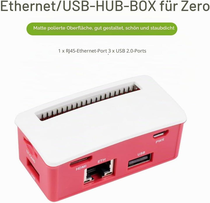 IBest Ethernet/USB HUB HAT B with Box for Raspberry Pi Zero/Zero W/2 W/Zero WH/2 WH,Ethernet USB HUB