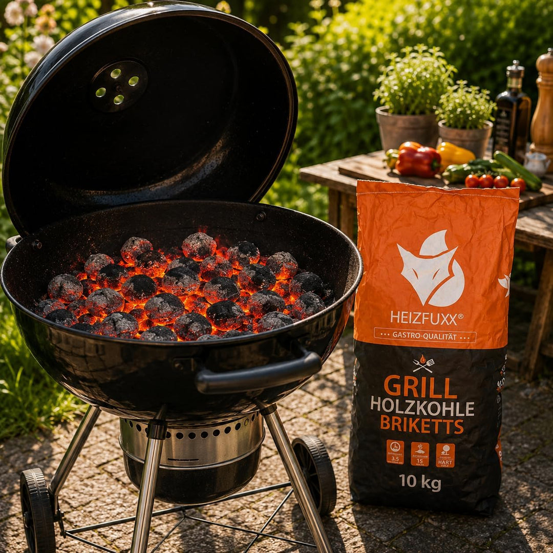 HEIZFUXX Grillholzkohlebriketts Kohle Hartholz BBQ Gastro Restaurant Grill Smoker Steakhouse Brikett