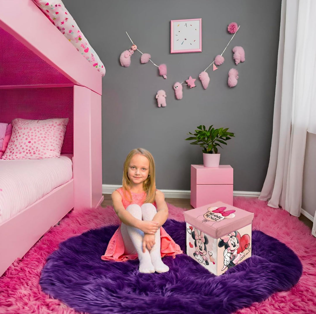 Superdiver - Aufbewahrungsbox und Hocker Minnie Maus - Offizielle Lizenz Disney - 30x30x30 cm - Falt
