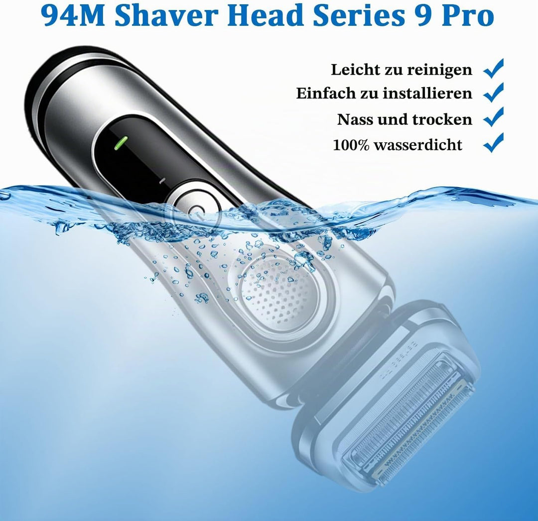 Series 9 Pro Elektrorasierer Scherkopf 94M, Ersatzscherteil für Herren Rasierer Serie 9, Kompatibel